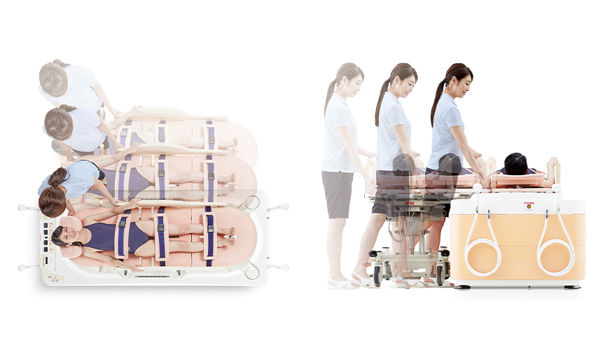 ゆとりある介助動線で安全にサポート