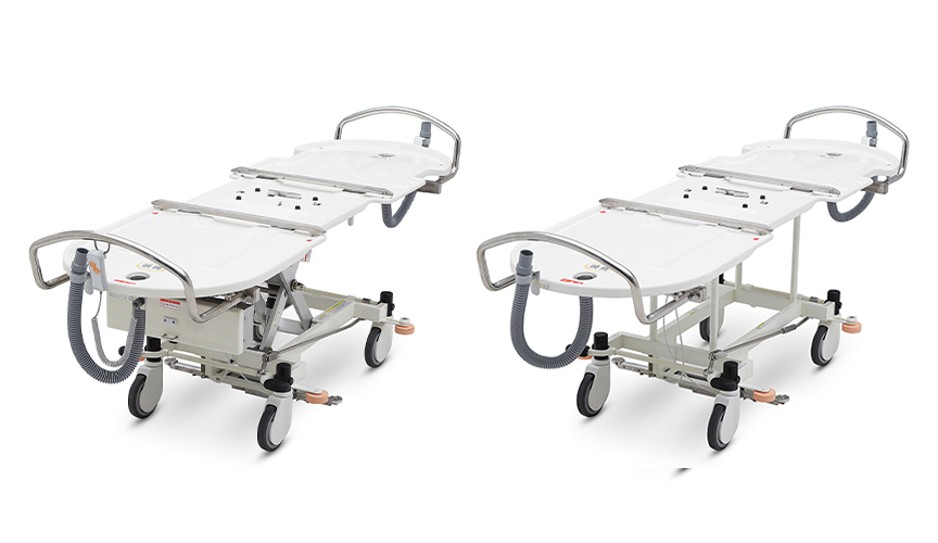 水受け付きストレッチャー｜担架から水滴を落ちないようにする